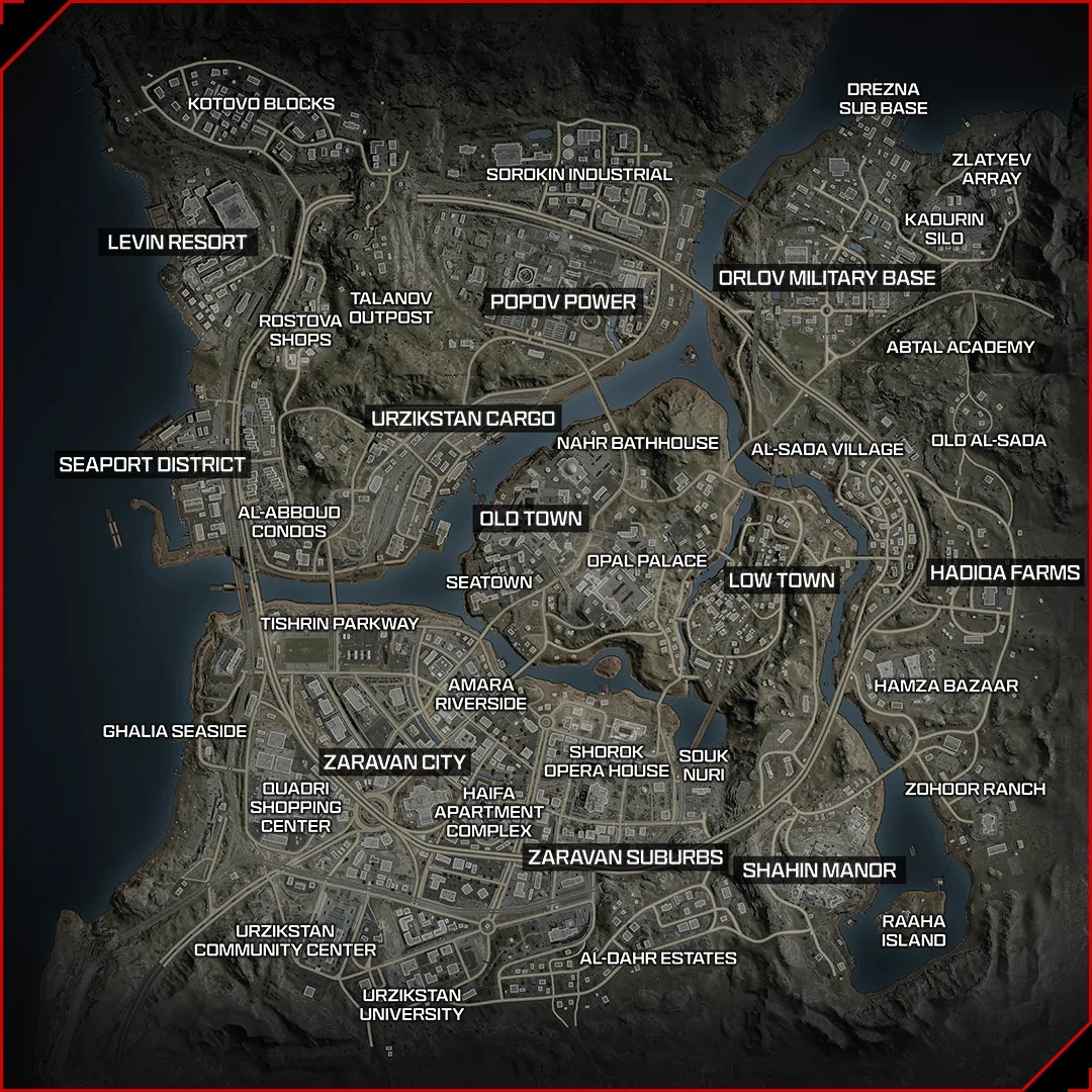 Urzikstan — Layout